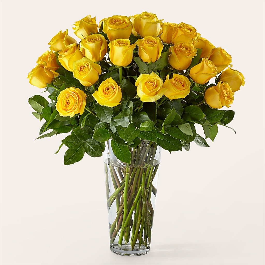 Long Stem Yellow Rose Bouquet – Flowers By Marianne, Newburyport MA