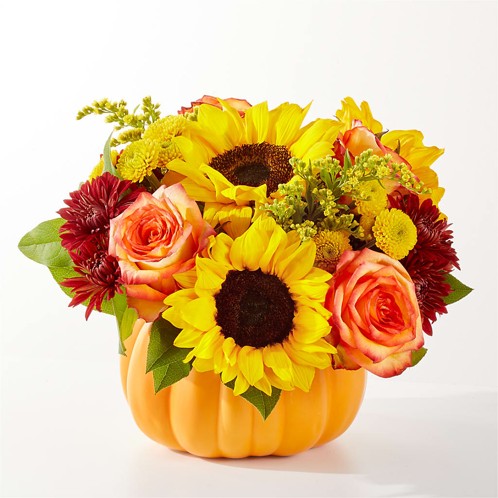 Golden Gourd Pumpkin Bouquet – Flowers By Marianne, Newburyport MA
