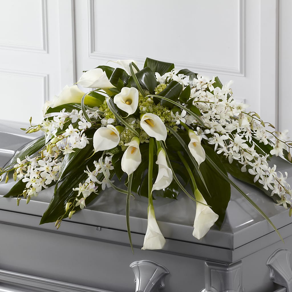 Angel Wings Casket Spray – Flowers By Marianne, Newburyport MA