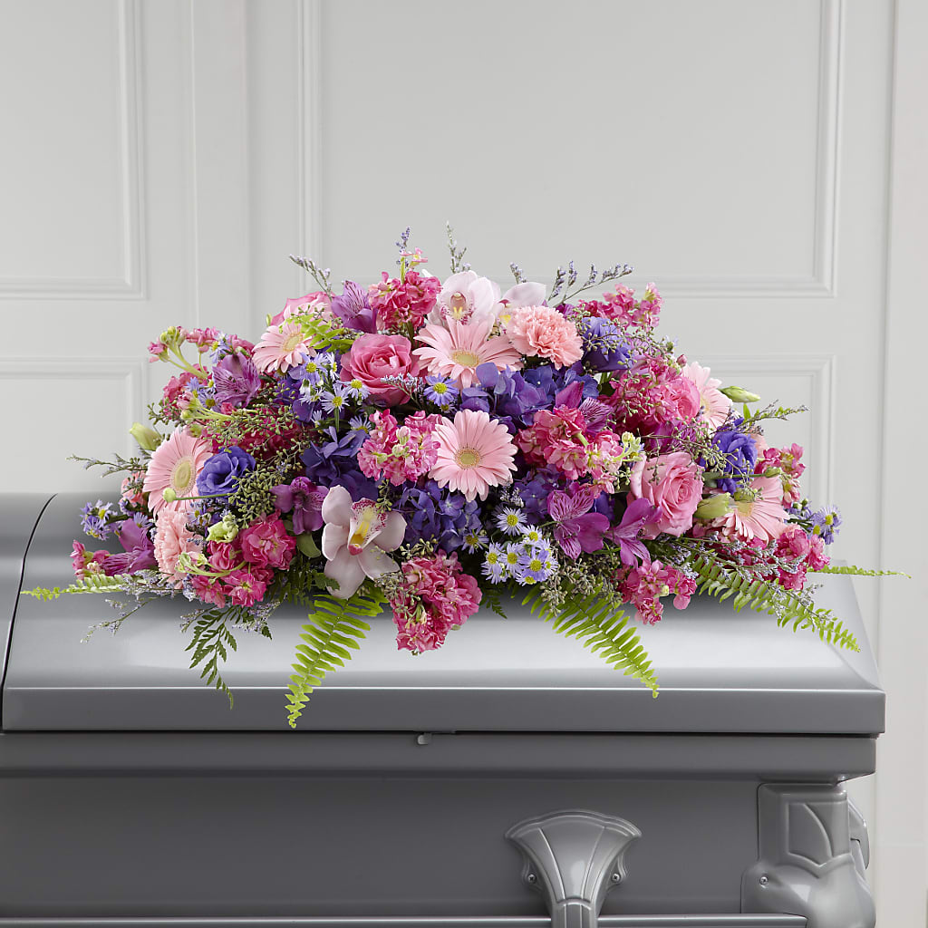 Glorious Garden Casket Spray – Flowers By Marianne, Newburyport MA