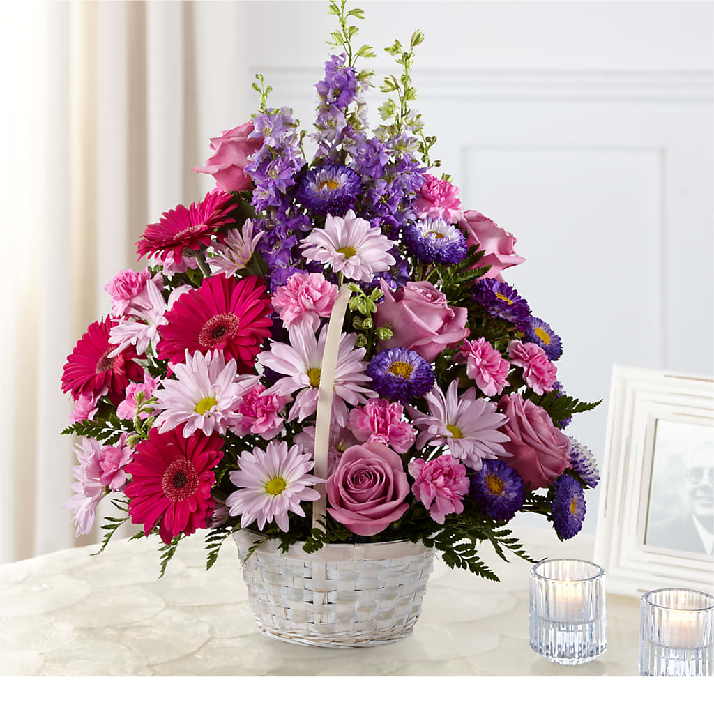 Pastel Peace Basket – Flowers By Marianne, Newburyport MA