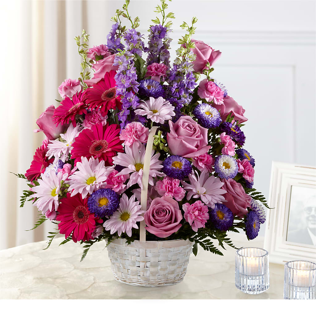 Pastel Peace Basket – Flowers By Marianne, Newburyport MA