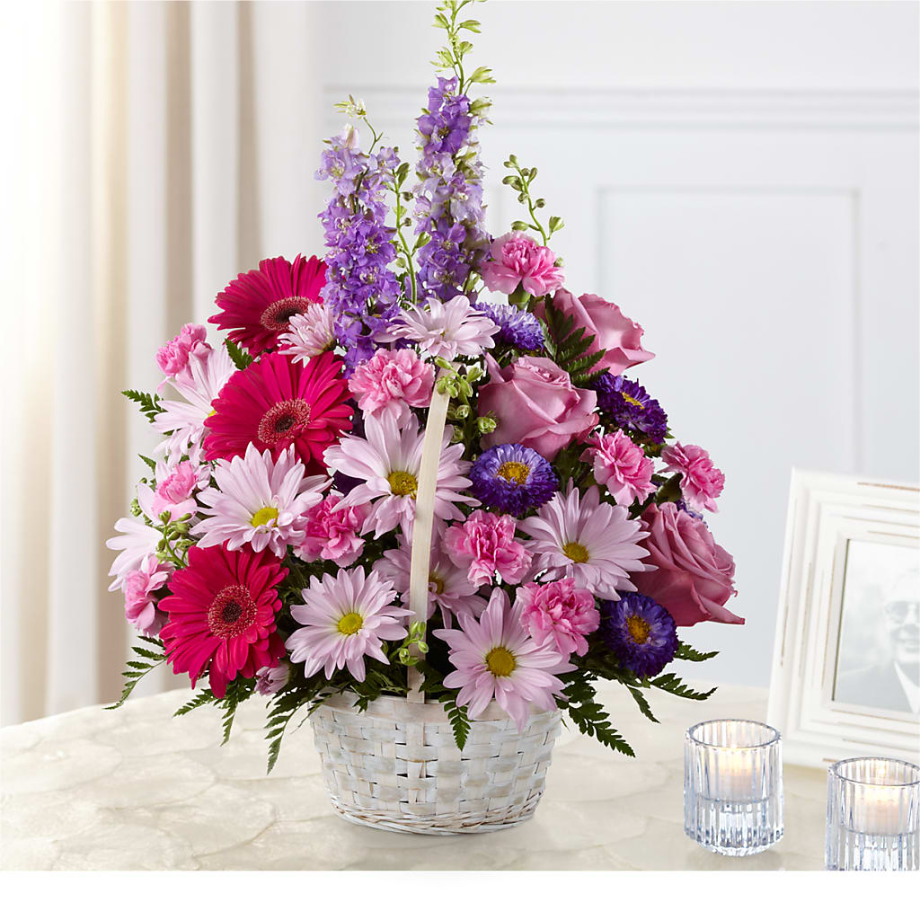 Pastel Peace Basket – Flowers By Marianne, Newburyport MA