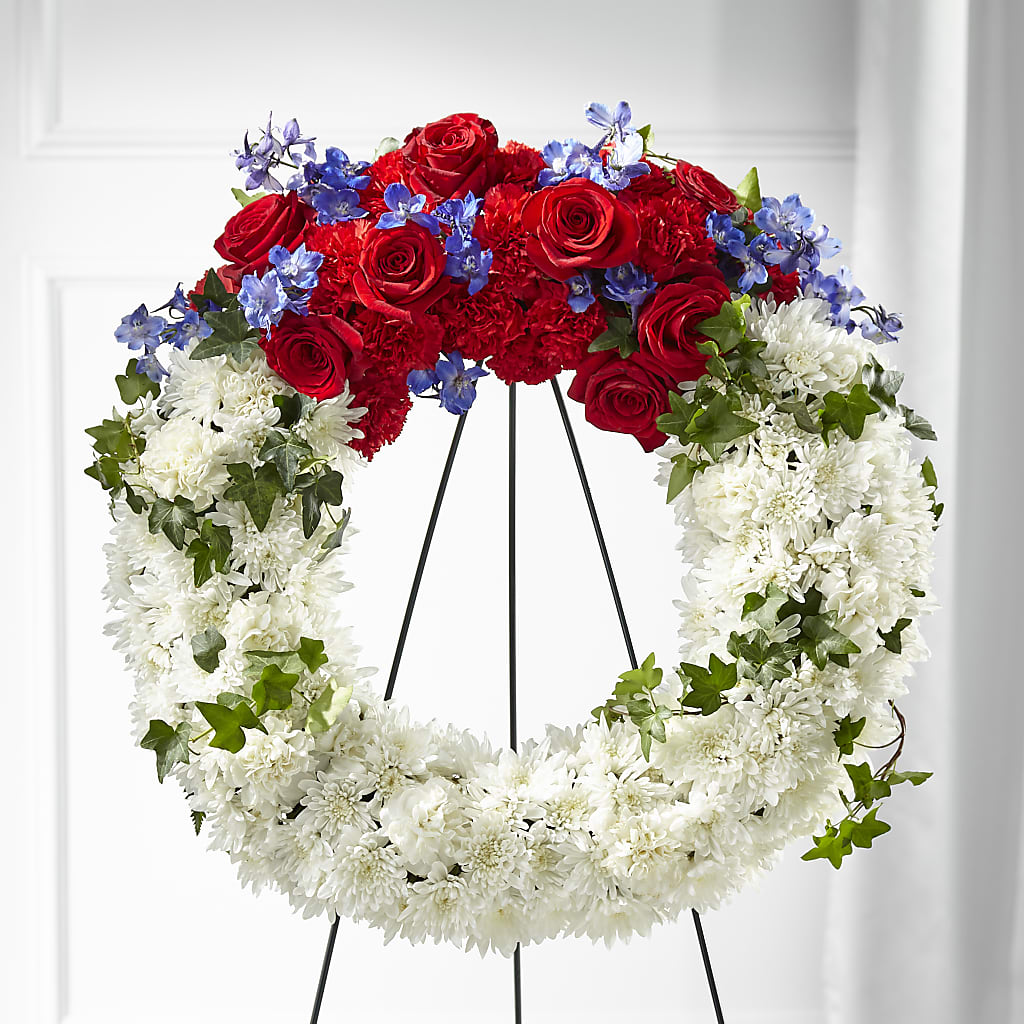Patriotic Passion Wreath – Flowers By Marianne, Newburyport MA