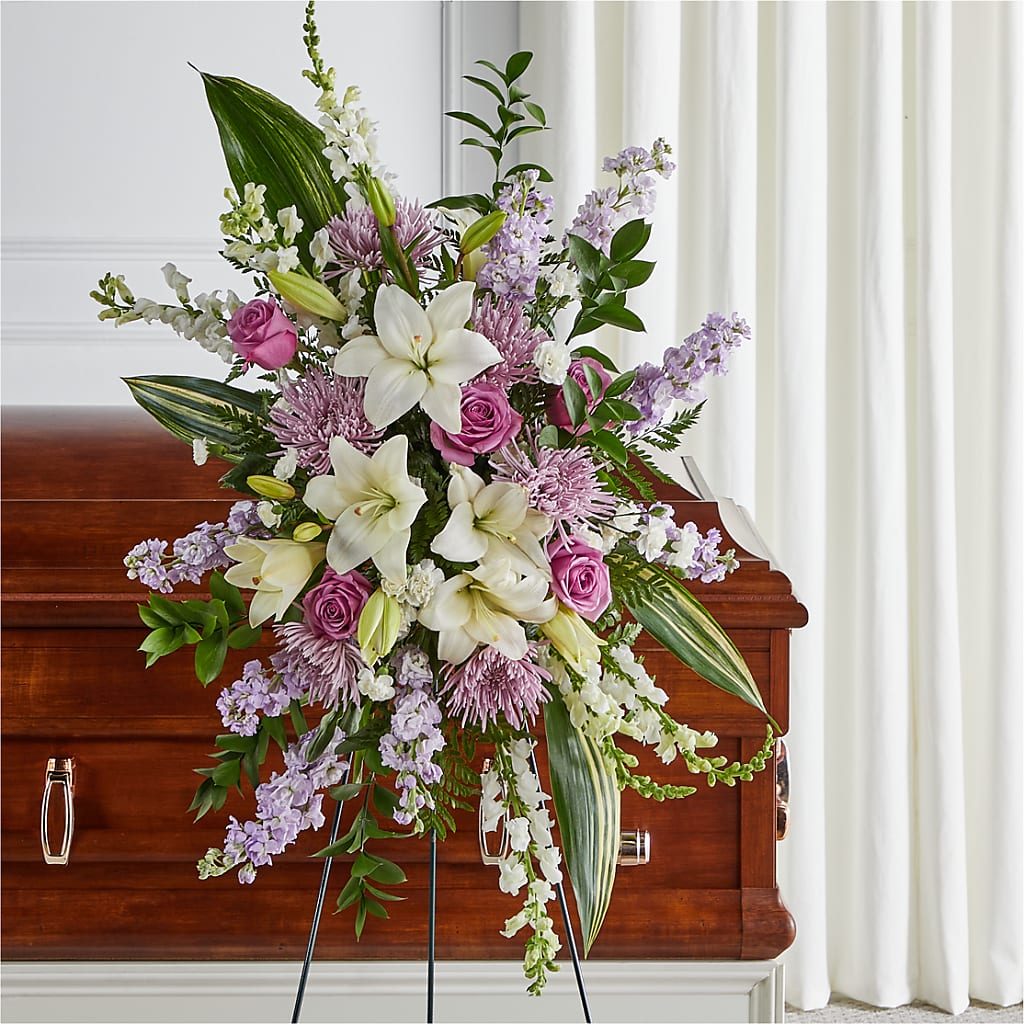 Grateful Hearts Standing Spray – Flowers By Marianne, Newburyport MA