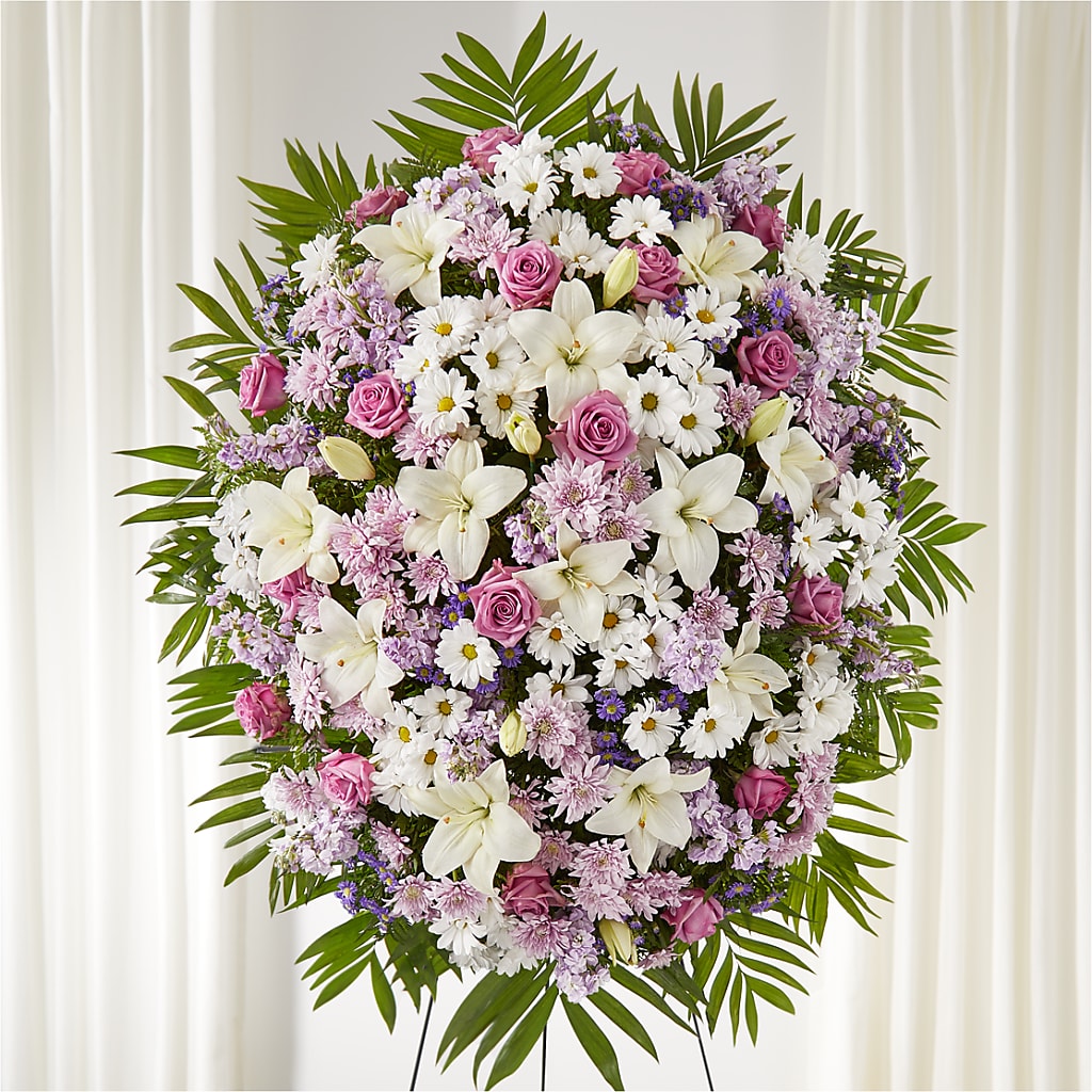 Surrounded by Love Standing Spray – Flowers By Marianne, Newburyport MA