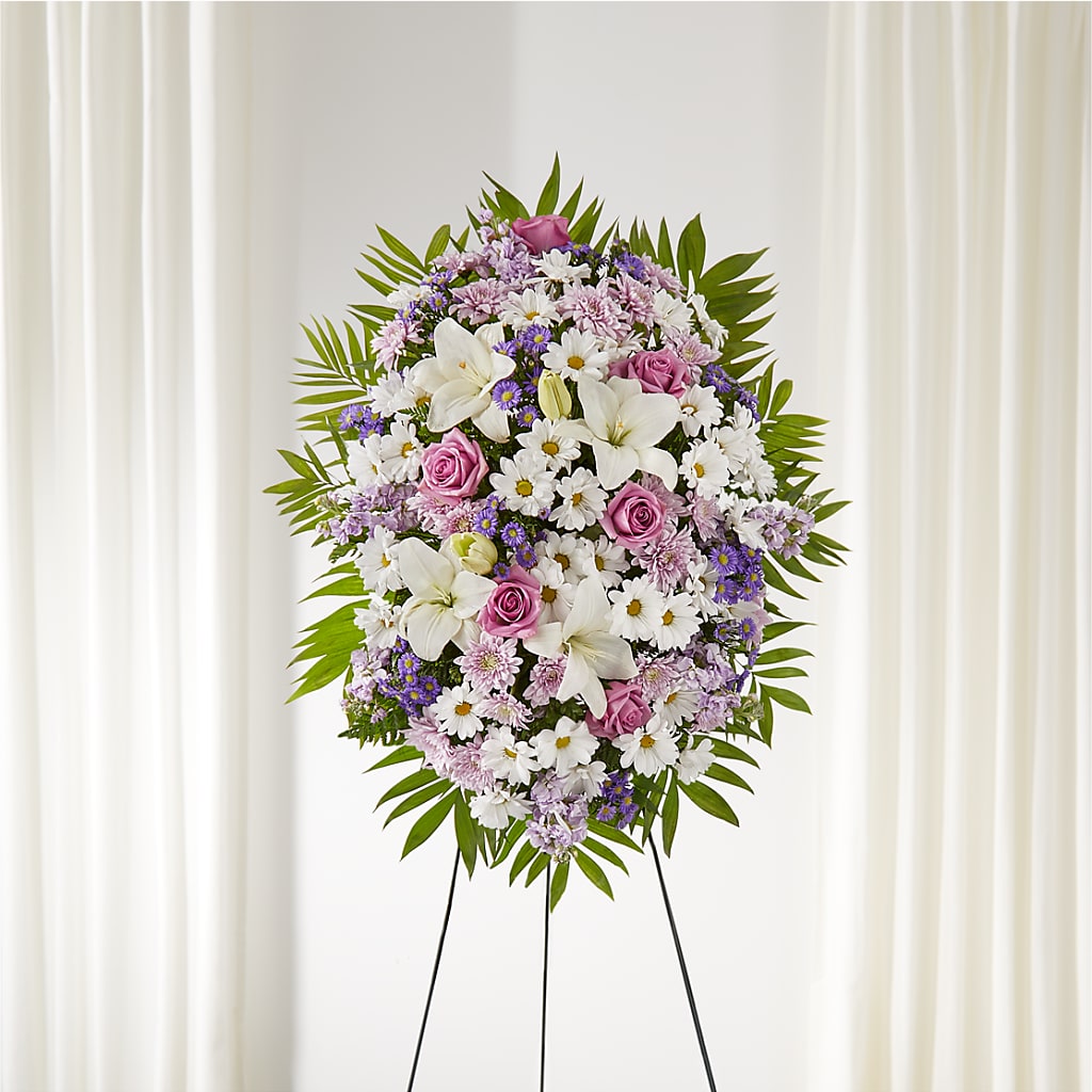 Surrounded by Love Standing Spray – Flowers By Marianne, Newburyport MA
