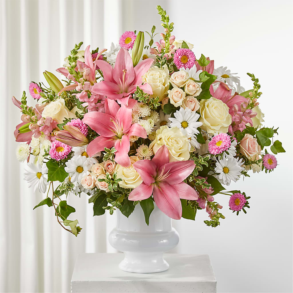 Empathetic Blooms Urn Arrangement – Flowers By Marianne, Newburyport MA