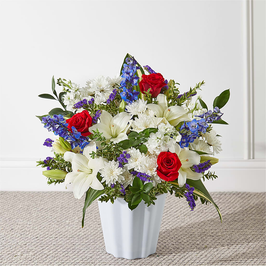 Consoled Floor Basket – Flowers By Marianne, Newburyport MA