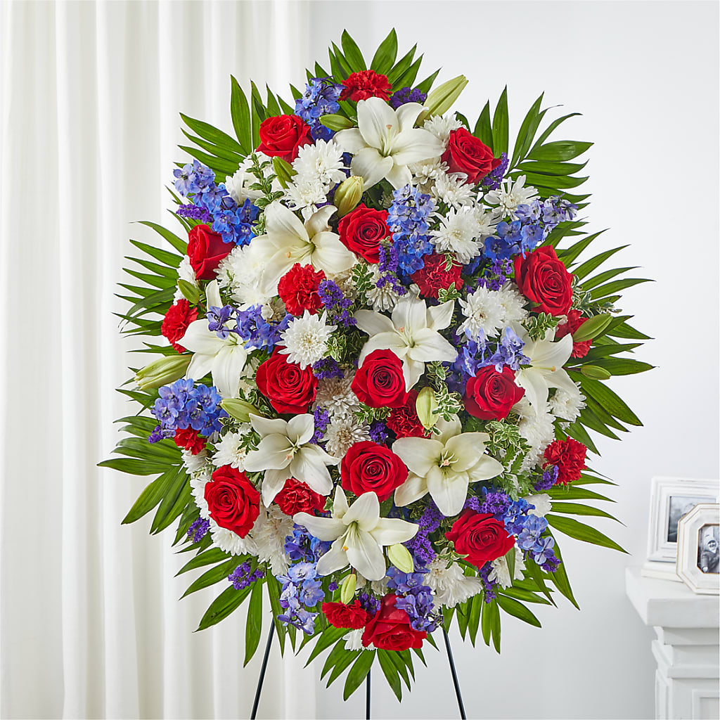 Cherished Service Standing Spray – Flowers By Marianne, Newburyport MA