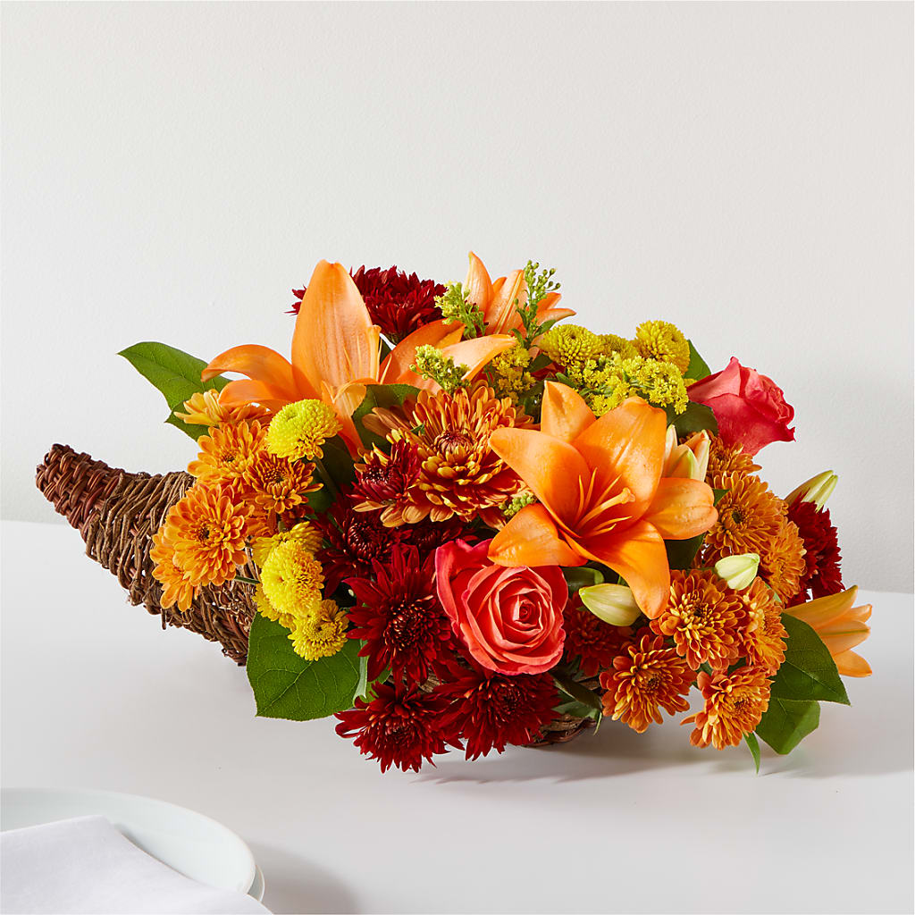 Bouquet of Blessings Cornucopia – Flowers By Marianne, Newburyport MA