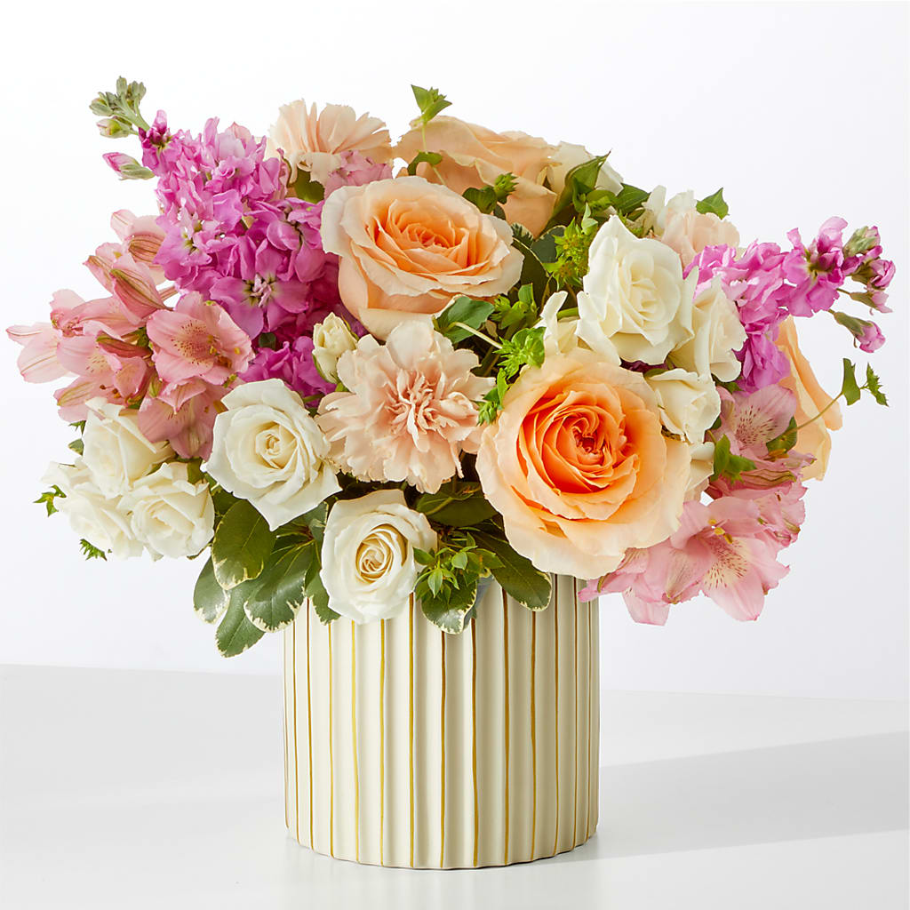 Paradise Bouquet with Ivory Vase – Flowers By Marianne, Newburyport MA