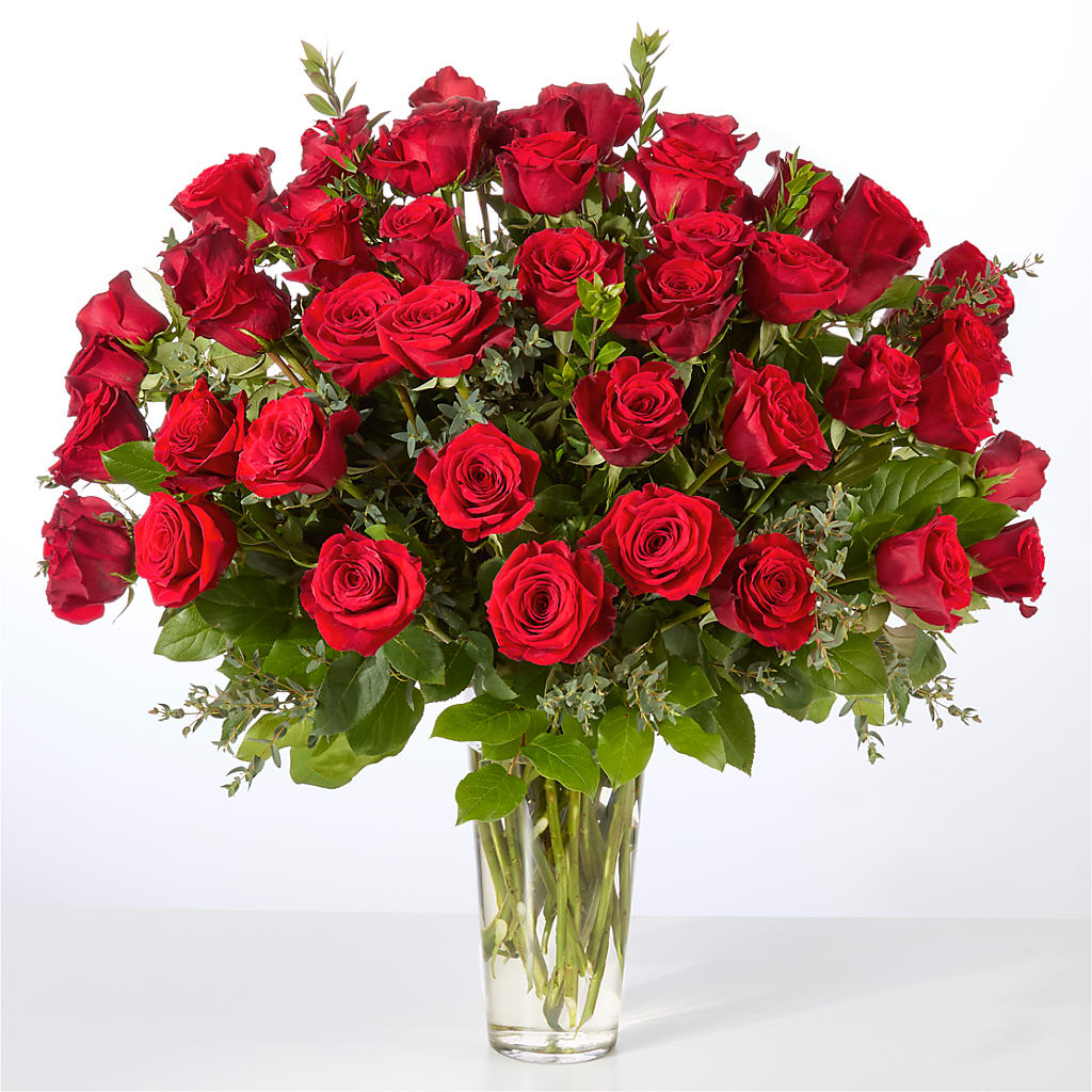 Forever Yours Fifty Stem Red Rose Bouquet – Flowers By Marianne, Newburyport MA
