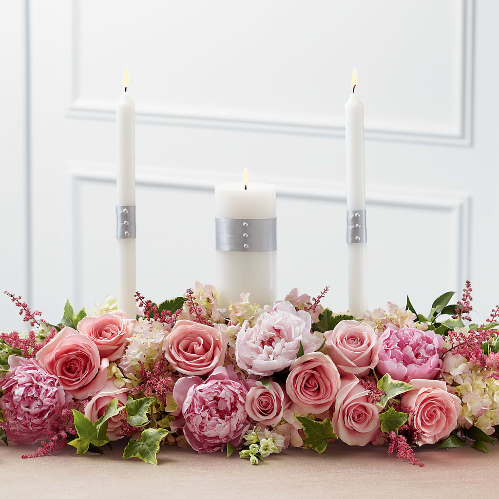 Worldwide Romance Unity Candle Arrangement – Flowers By Marianne, Newburyport MA