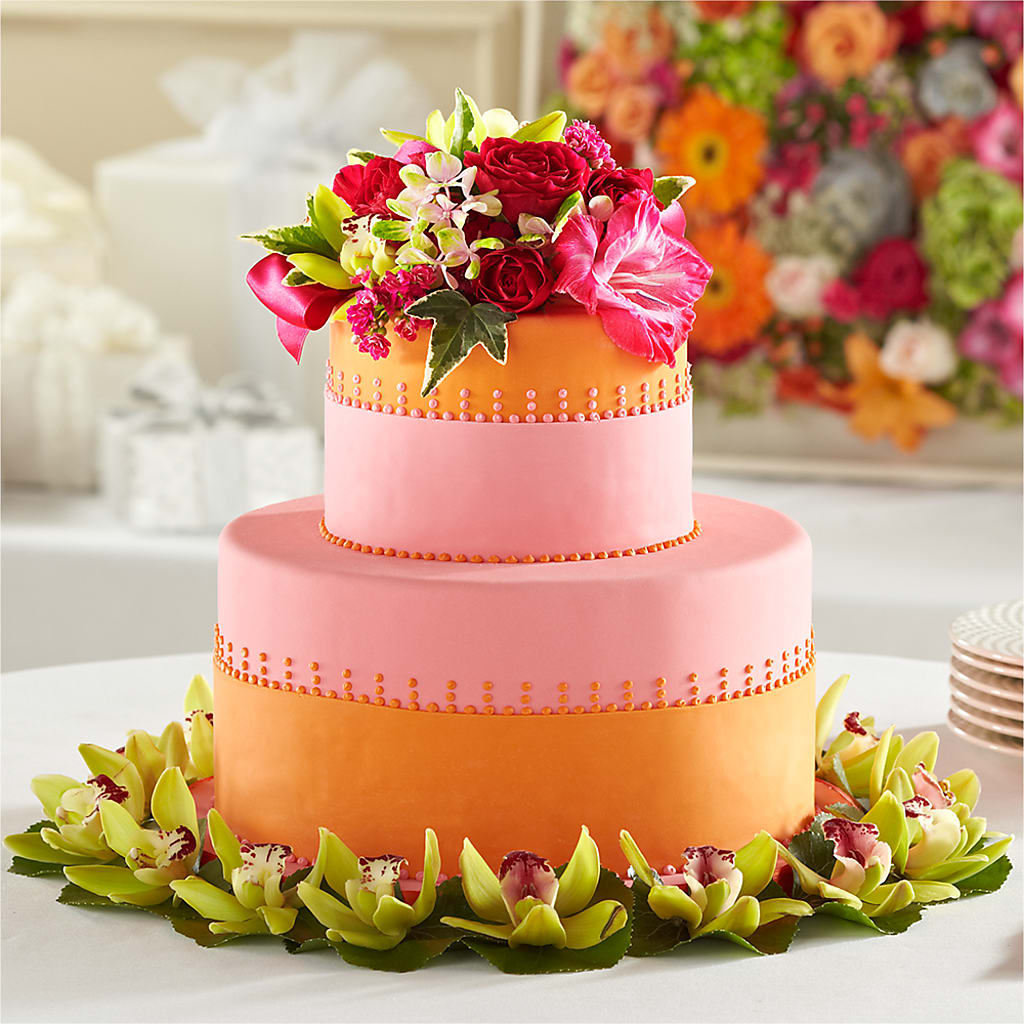 Sweet Citrus Cake Decor – Flowers By Marianne, Newburyport MA