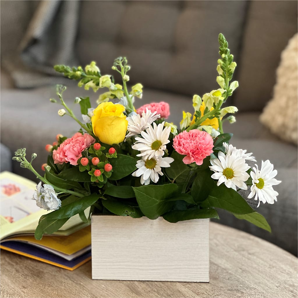 Sun Salutation Box Bouquet –  Flowers By Marianne, Newburyport MA