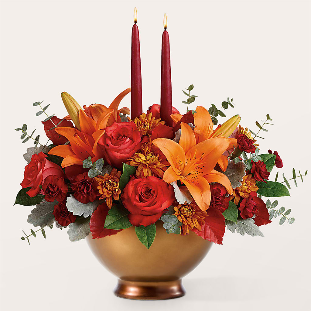Fruits of Fall Centerpiece –  Flowers By Marianne, Newburyport MA
