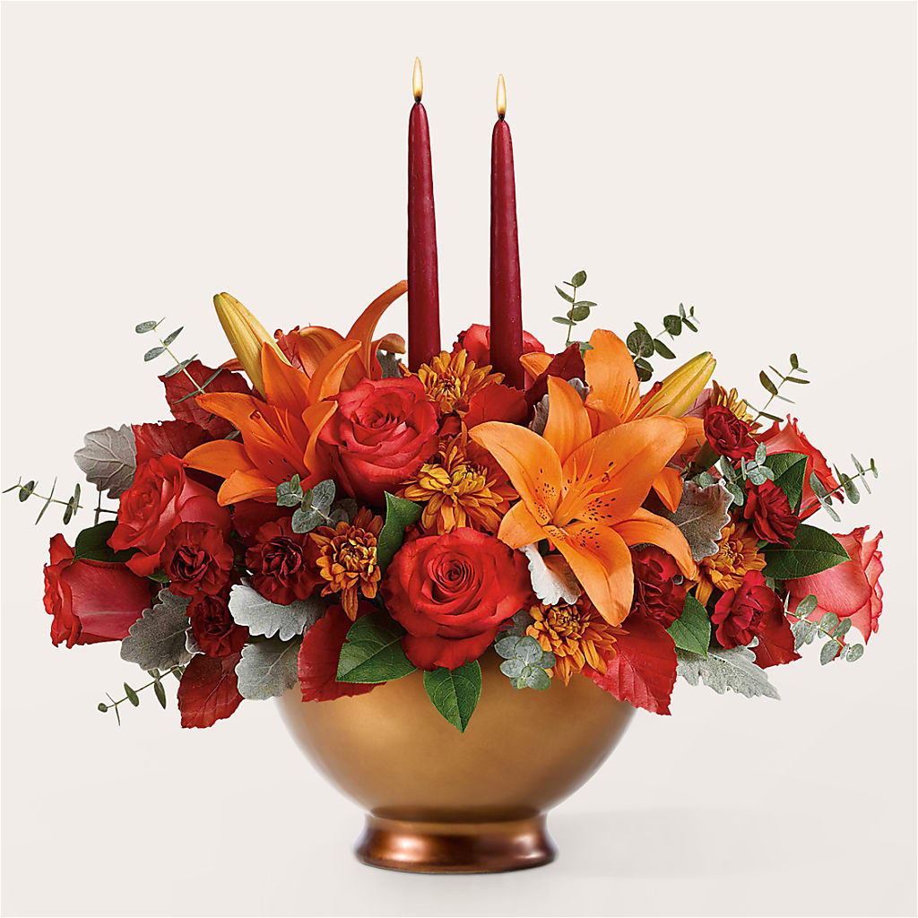 Fruits of Fall Centerpiece –  Flowers By Marianne, Newburyport MA