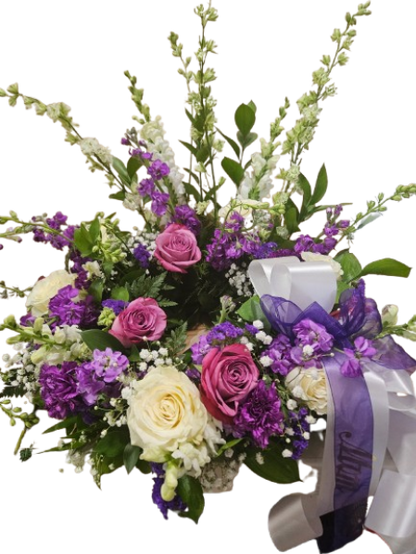 Lavender Remembrance Urn Wreath –  Flowers By Marianne, Newburyport MA
