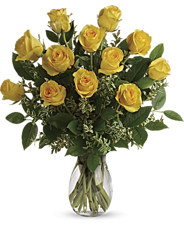 Dozen Yellow Roses Arranged