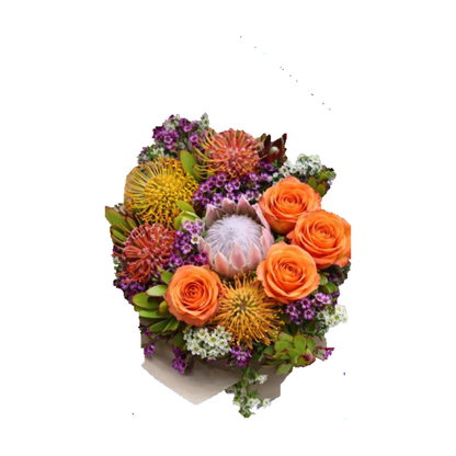Vibrant Bouquet with orange roses –  Flowers By Marianne, Newburyport MA