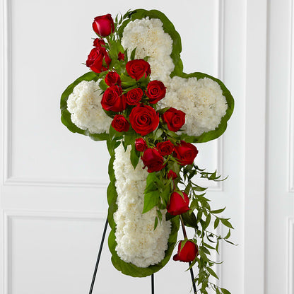 Floral Cross Easel –  Flowers By Marianne, Newburyport MA