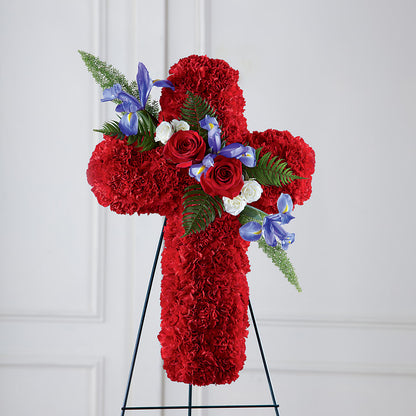Faithful Hero Floral Cross –  Flowers By Marianne, Newburyport MA
