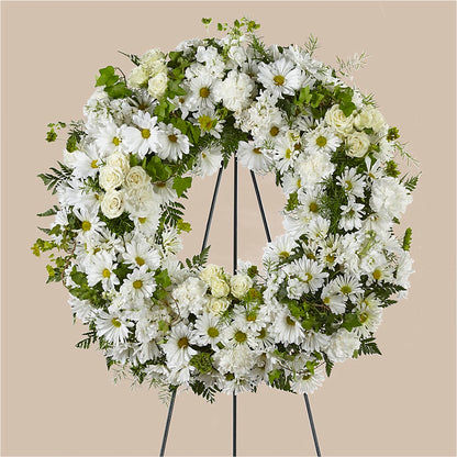 Faithful Wishes Wreath –  Flowers By Marianne, Newburyport MA
