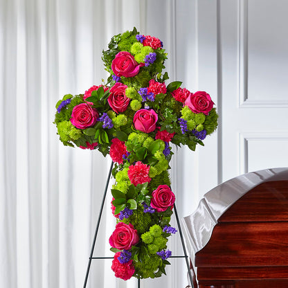 Tribute Rose Floral Cross –  Flowers By Marianne, Newburyport MA