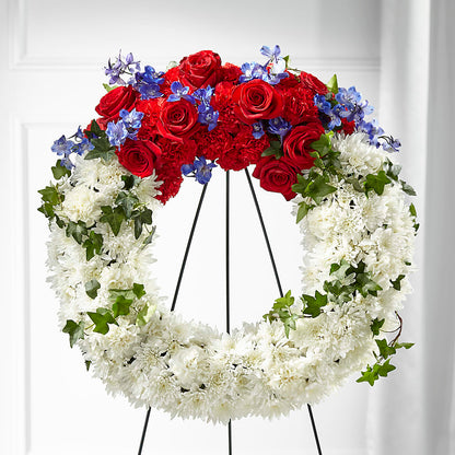 Patriotic Passion Wreath –  Flowers By Marianne, Newburyport MA