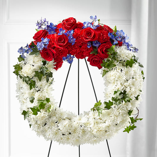 Patriotic Passion Wreath –  Flowers By Marianne, Newburyport MA