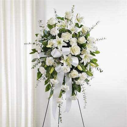With Care Standing Spray –  Flowers By Marianne, Newburyport MA