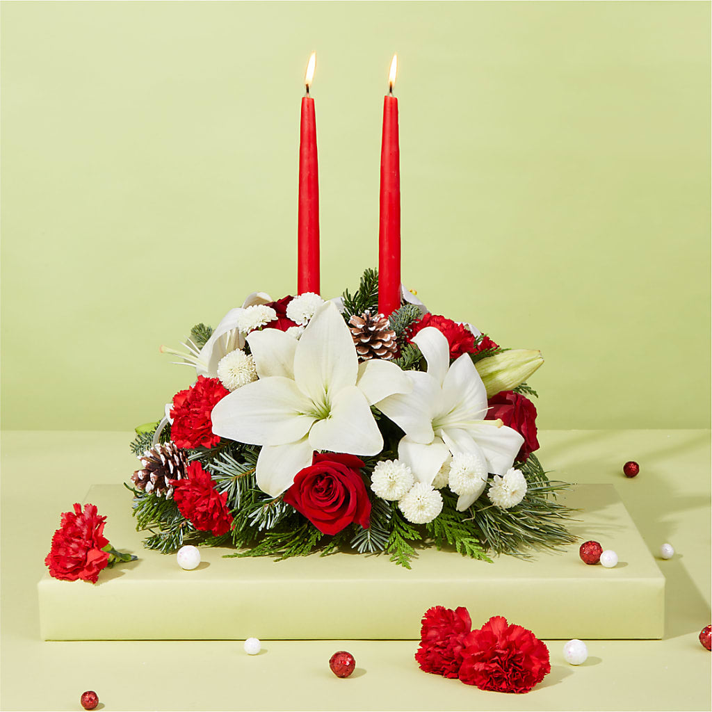 Seasonal Festivities Centerpiece –  Flowers By Marianne, Newburyport MA