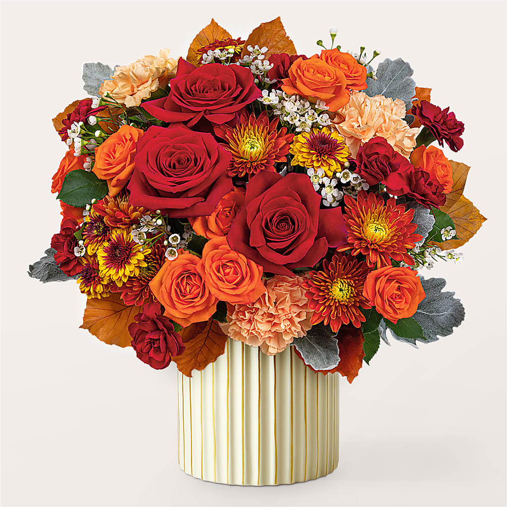 Merlot Bouquet with Ivory Vase –  Flowers By Marianne, Newburyport MA