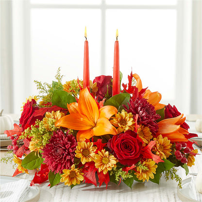 Autumn's Embrace Centerpiece –  Flowers By Marianne, Newburyport MA