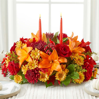 Autumn's Embrace Centerpiece –  Flowers By Marianne, Newburyport MA